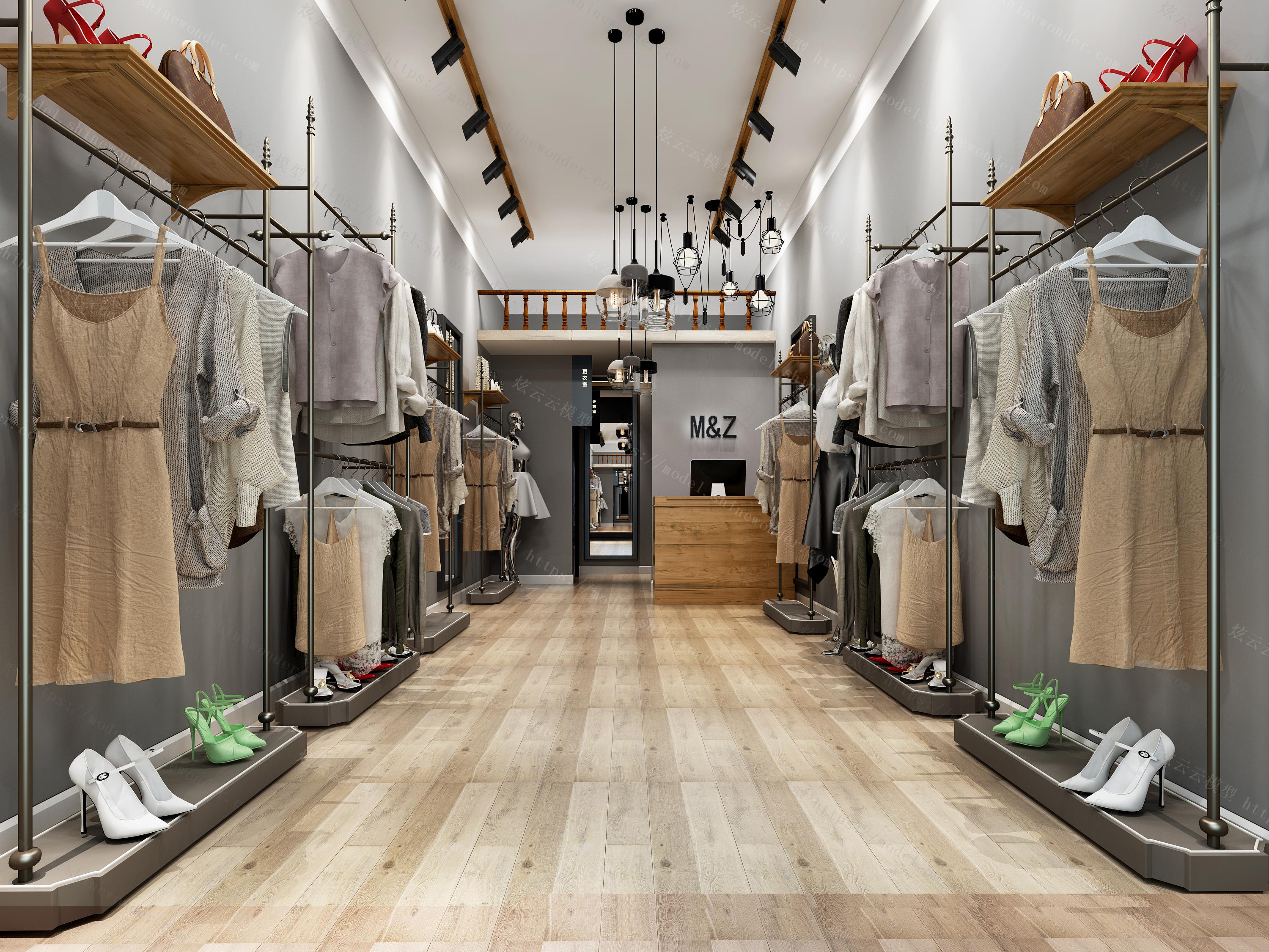 服装店门头与内景设计 打造沉浸式购物体验的服饰模型